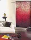Painéis de parede de vidro decorativos pintados à mão para o fundo do sofá, tema do coral vermelho