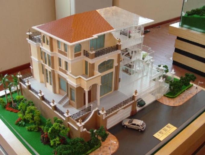 Modelos arquitectónicos diminutos da construção comercial com sistema de iluminação