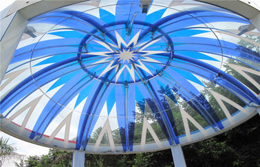 Plano colorido/vidro moderado curvado para o CE decorativo da clarabóia
