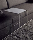 Mesas de centro Metal vidro branco, vidro italiano simples superior tabela final