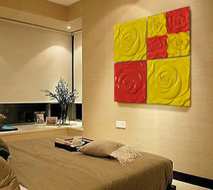 De painel de parede decorativo do plutônio 3D Rosa vermelha/amarela 600mm * 600mm